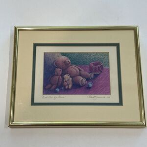 vintage 1994 print from color pencil drawing “Best Part Of A Picnic “ 8.5” X 10”